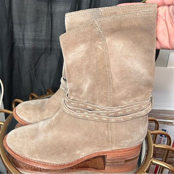 Frye Cara Pickstitch Suede Boots